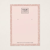 カスタムロゴフェイクピンクグリッターイヤリング表示カード (正面)