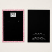 カスタムロゴフェイクピンクグリッターイヤリング表示カード (正面&裏面)