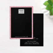 カスタムロゴフェイクピンクグリッターイヤリング表示カード (デスク)