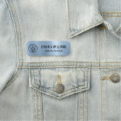 カスタムロゴフェイクメタリックブラッシュブルー 名札 (インサイチュ)