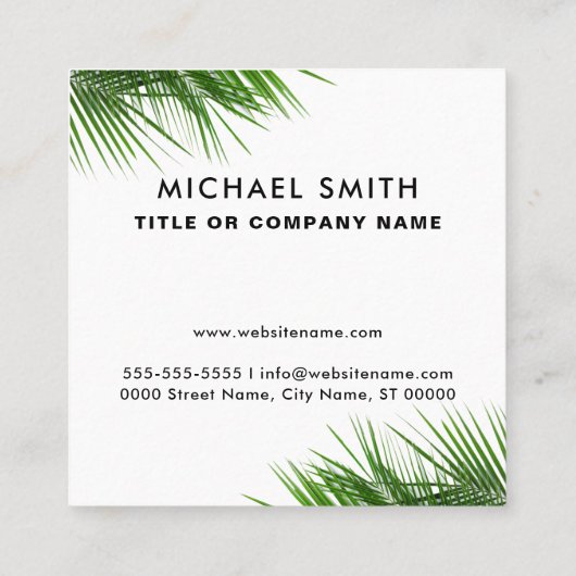 カスタムロゴフェミニンミニマルのロゴ スクエア名刺 (裏面)