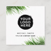 カスタムロゴフェミニンミニマルのロゴ スクエア名刺 (正面)