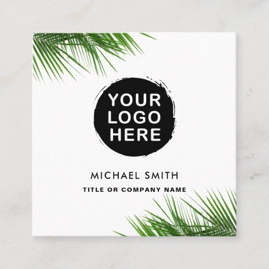 カスタムロゴフェミニンミニマルのロゴ スクエア名刺 (正面)