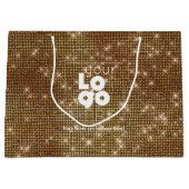 カスタムロゴブラススパークルXL紙買い物袋 ラージペーパーバッグ (正面)