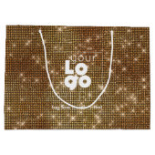 カスタムロゴブラススパークルXL紙買い物袋 ラージペーパーバッグ (裏面)