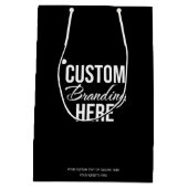 カスタムロゴブラックビジネス抱き枕 ミディアムペーパーバッグ (裏面)