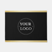 カスタムロゴブラックプロモブランディング ドアマット (正面)
