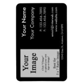 カスタムロゴブラック名刺スタイル磁石 マグネット (縦)