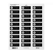 カスタムロゴブラック差出人住所 ラベル (フルシート)