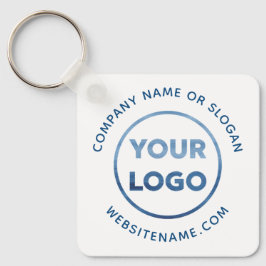 カスタムロゴブルー文字オンホワイト企業のスワッグ キーホルダー