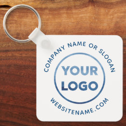 カスタムロゴブルー文字オンホワイト企業のスワッグ キーホルダー
