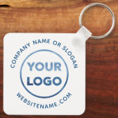 カスタムロゴブルー文字オンホワイト企業のスワッグ キーホルダー (裏面)