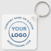 カスタムロゴブルー文字オンホワイト企業のスワッグ キーホルダー (裏面)