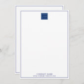 カスタムロゴプロフェッショナルネイビ縁どー ノートカード (正面/裏面)