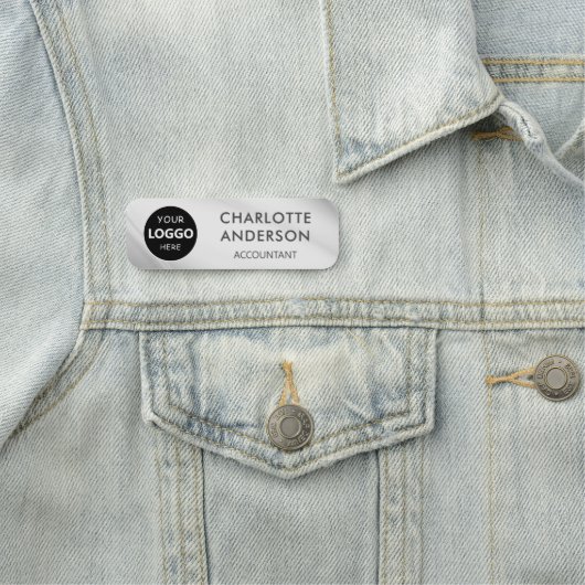 カスタムロゴプロフェッショナルフェイク銀 名札 (インサイチュ)