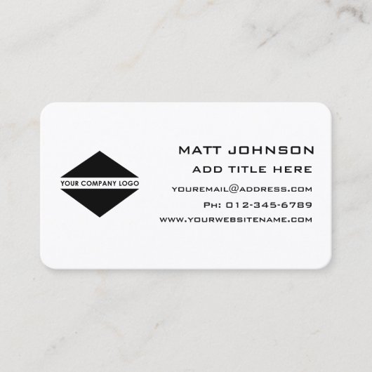 カスタムロゴプロフェッショナル白黒名刺 名刺 (正面)