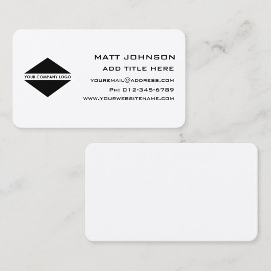 カスタムロゴプロフェッショナル白黒名刺 名刺 (正面/裏面)