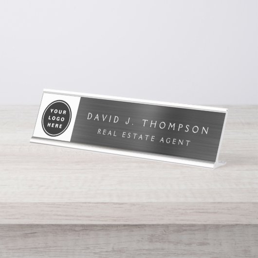 カスタムロゴプロフェッショナル デスクネームプレート (正面)