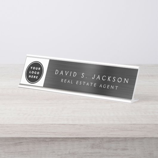 カスタムロゴプロフェッショナル デスクネームプレート (正面)