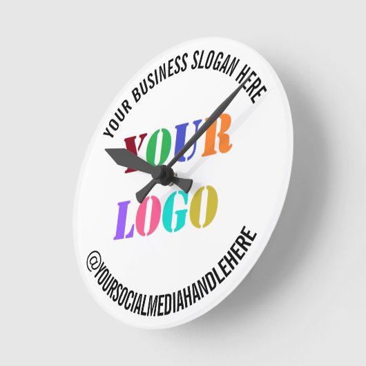 カスタムロゴプロモーションソーシャルメディア名 ラウンド壁時計 (傾斜)