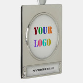 カスタムロゴプロモーションパーソナライズされた業 シルバープレートバナーオーナメント (右)