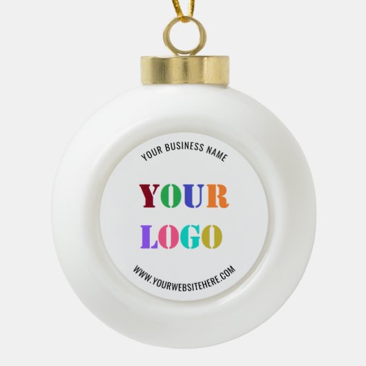 カスタムロゴプロモーションパーソナライズされた業 セラミックボールオーナメント (正面)