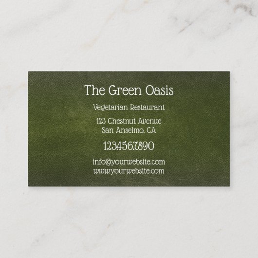 カスタムロゴベジタリアンレストラン名刺 名刺 (裏面)