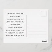 カスタムロゴホイルエレガントホワイト感謝していユーハガキ 箔シーズンポストカード (裏面)