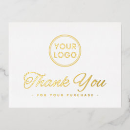 カスタムロゴホイルエレガントホワイト感謝していユーハガキ 箔シーズンポストカード