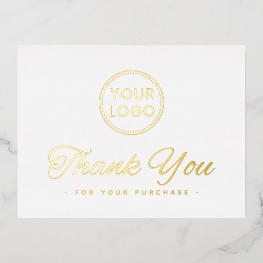 カスタムロゴホイルエレガントホワイト感謝していユーハガキ 箔シーズンポストカード (正面)