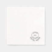 カスタムロゴホテル名コーナー配置任意の色 スタンダードカクテルナプキン (正面)