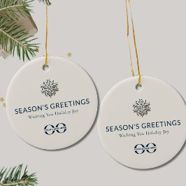 カスタムロゴホリデージョイスノーフレークオーナメント セラミックオーナメント