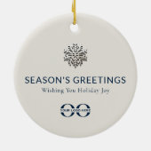 カスタムロゴホリデージョイスノーフレークオーナメント セラミックオーナメント (裏面)