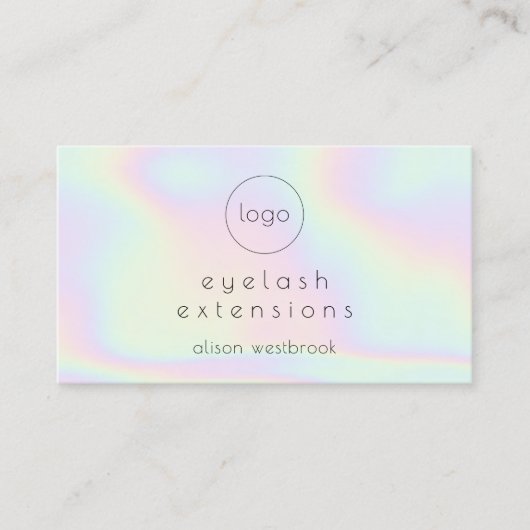 カスタムロゴホログラフィックレインボーまつげエクステンション 名刺 (正面)
