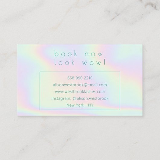 カスタムロゴホログラフィックレインボーラッシュ拡張機能 名刺 (裏面)