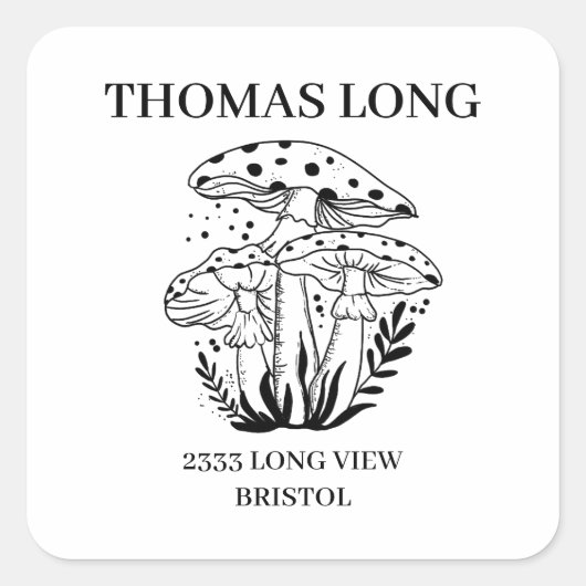 カスタムロゴマッシュルーム木業木造 スクエアシール (正面)