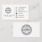 カスタムロゴミニマモダンリエレガントストソーシャルメディア 名刺 (正面/裏面)