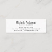 カスタムロゴミニマモダンリスト スキニー名刺 (裏面)