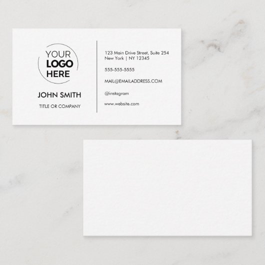 カスタムロゴミニマモダンリスト 名刺 (正面/裏面)