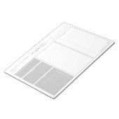 カスタムロゴミニマリストグレー未加工デイリープランナー ノートパッド (アングル)