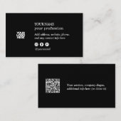 カスタムロゴミニマルなソーシャルメディアのアイコン黒 名刺 (正面/裏面)