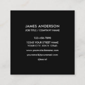 カスタムロゴミニマル白黒 スクエア名刺 (裏面)