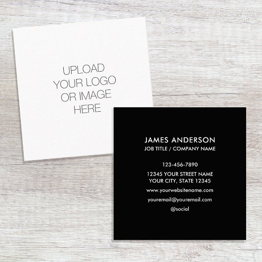 カスタムロゴミニマル白黒 スクエア名刺