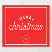 カスタムロゴメリークリスマきらめくワインボトルL スパークリングワインラベル (シングルラベル)