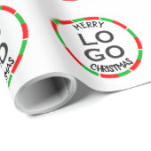 カスタムロゴメリークリスマススワールキャンディ ラッピングペーパー (ロールコーナー)