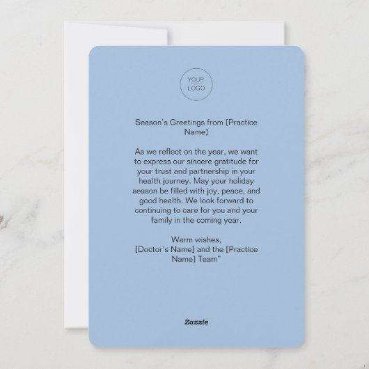 カスタムロゴメリークリスマス医療聴診器 シーズンカード (裏面)