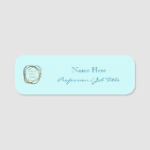 カスタムロゴモダンエレガントアクアターコイズ 名札 (正面)