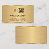 カスタムロゴモダンエレガントフェイク金ゴールドメタリックルック 名刺 (正面/裏面)