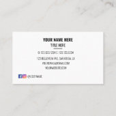 カスタムロゴモダンサークルミニマル黒白 名刺 (裏面)