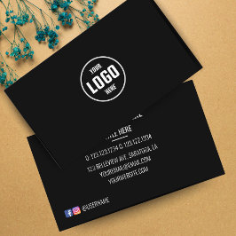 カスタムロゴモダンサークルミニマル黒白 名刺